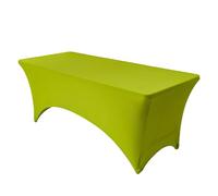 High Stretch Table Skirt, with Reinforced Oxford Feet, Polyester Fitted Design Desk Skirts, for Wedding, Banquet and Party Decoration(Green,244cm/96in)