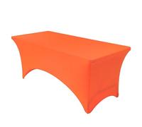 High Stretch Table Skirt, with Reinforced Oxford Feet, Polyester Fitted Design Desk Skirts, for Wedding, Banquet and Party Decoration(Orange,244cm/96in)