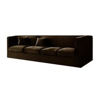 High Stretch Velvet Chesterfield Sofa Cover Non Slip Couch Slipcovers with Armrests & Cush Covers for Living Room XL Brown Sofa + 4 Small Seats