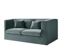 High Stretch Velvet Chesterfield Sofa Cover Non Slip Couch Slipcovers with Armrests & Seat Cush Covers for Living Room Grey Blue Loveseat + 2 Small Seats