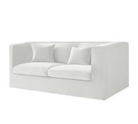 High Stretch Velvet Chesterfield Sofa Cover Non Slip Slipcovers with Armrests & Seat Cush Cover for Living Room Milk White Fits 2 Seats