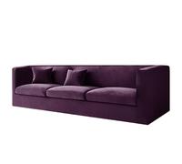 High Stretch Velvet Chesterfield Sofa Cover with Seat Cush & Armrest Protectors Non Slip Slipcovers for Living Room Fur (Purple Fits Sofa + 3 Small Seats)