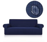 High Stretch Water Repellent Sofa Cover 1 2 3 4 Seater Soft Polyester Non Slip Anti Wrinkle Wear Resistant Couch Protector (Navy Blue 2 Seater)