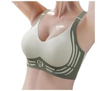 High Support Sports Bras Seamless Push Up No Ring Activewear Adjustable Strap Deep V Athletic Bras Leisure Stretch Underware for Women Yoga Gym Workout Outfit (Mint Green, M)