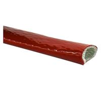 High Temp Resistant Flexible Silicone Tube， 1M Silicone Coated Fiberglass Fire Sleeve Express Heat for Hose Lines and Wiring Sizes(30mm)