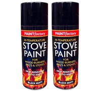High Temperature Black Matt Stove Spray Paint Food Burners BBQ'S & Stoves 400ml (2)
