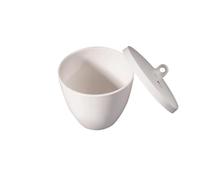 High Temperature Ceramic Crucible with Lid (1 Unit) - Light Crucible for Metal Refining for Experiments (200ml)