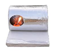 High-Temperature Ceramic Fiber Blanket, Aluminium Silicate Thermal Insulation Blanket- Insulation Rated Up to 1260°C/2300°F, for Kilns, Boilers Pipelines(Size:15m*61cm*1cm,Color:Single-Sided)