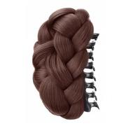 High-temperature Fiber Wig Braided Chignon Hairpiece with Claw Clip Fluffy Natural Updo Bun Easy-to-wear Synthetic Hair Extensions for Women Durable Dark Brown