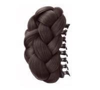 High-temperature Fiber Wig Braided Chignon Hairpiece with Claw Clip Fluffy Natural Updo Bun Easy-to-wear Synthetic Hair Extensions for Women Durable Coffee