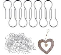 High Temperature Nichrome Wire Jump Rings R-Shaped Hanging Burning Needle Hooks 100PCS with Storage Box for DIY Pendant Bead Ornaments