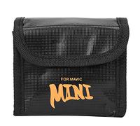 High Temperature Resistance Battery Case for Mini, Explosion Proof and Fireproof Lithium Battery Protection Bag, Portable and Moisture Resistant, Holds 3 Batteries (Black)