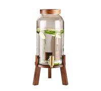 High Temperature Resistant Cold Water Kettle Glass with Faucet, Cold Water Kettle Juice Beverage Barrel, Milk Tea Barrel Teapot Bucket,6L