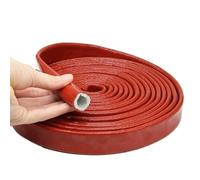 High Temperature Resistant Fiberglass Tube Silicone Resin Coated Glass Fiber Braided Fireproof Sleeve Fire Retardant Casing Pipe 1 Meter Black Red (Color : Red, Size : 25mm)