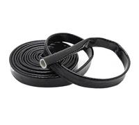 High Temperature Resistant Fiberglass Tube Silicone Resin Coated Glass Fiber Braided Fireproof Sleeve Fire Retardant Casing Pipe 1 Meter Black Red (Color : Black, Size : 20mm)