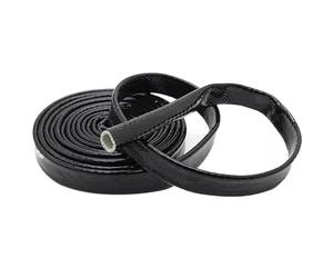 High Temperature Resistant Fiberglass Tube Silicone Resin Coated Glass Fiber Braided Fireproof Sleeve Fire Retardant Casing Pipe 1 Meter Black Red (Color : Black, Size : 12mm)