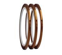 High Temperature Resistant Polyimide Adhesive Tape, Kit 3 Rolls, Silicone Adhesive Thermal Tape, 3D Printers, Welding Insulation Circuits (0,11mm x 36 yd)