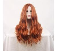 High temperature styling brown wig wool curls woman center parted big wave wig head set
