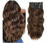 High Temperature Synthetic Hair Extensions Clip In Set 4 Pieces 55cm for Natural Looking Volume and Seamless Blending with Own Hair (20 8H27A)