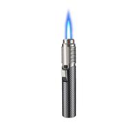 High Temperature Windproof Jet Flame Lighter, Reusable Butane Lighter with Safety Lock for Camping and Outdoor Use, Portable Metal Design, Essential for Survival