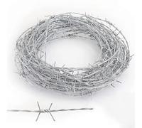 High-Tensile Barbed Wire Fencing Roll - Weatherproof Anti-Theft Security for Garden Farm & Property Protection - Durable Outdoor Enclosure Heavy-Duty Safety Solutions