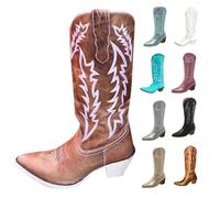 High Thigh High Woman Big Size Boots Woman Wide Calf Heel, 2025 New Chic And Elegant Boot Pu Boot Square Heel Knight Boots Autumn Pointed Shoe 35-46, coffee, 10.5 UK