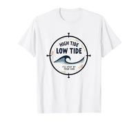 High Tide Low Tide Ill Stay by Your Side Nautical T-Shirt, Men, White, XXL