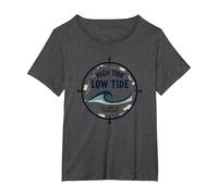 High Tide Low Tide Ill Stay by Your Side Nautical T-Shirt, Women's Plus, Dark Heather Grey, 1X
