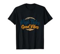 High Tides Good Vibes Beach Surf Summer T-Shirt, Men, Black, XXL