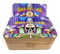 High Till I Die Rolling Box Set Stash Box Walnut Rolling Tray Rolling Papers