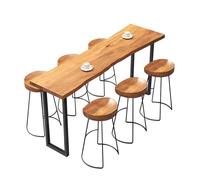 High Top Counter Bar TableNarrow Kitchen b Dining Table for Small Spaces Sturdy Metal Frame Coffee Table for Balcony & Coffee ShopsTable Only (160x60x105cm)
