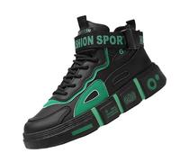 High Top Fashion Sneakers Mens, Mens Trainers Thick Soles, Lace Up Platform Sneakers Lightweight Walking Shoes Athletic Running Shoes with Air Cushion Casual Trainer for Men Street Trainer Black