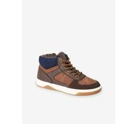 High Top Lace-Up Trainers with Zip & Fur Lining, for Boys brown