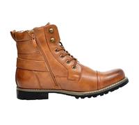 High Top Leather Boots Men, Comfort Retro Leather Pu Ankle Boots Smart Business Work Office Boot Flat Casual Military Motorcycle Booties Fashion Classic Footwear With Zipper Flat Sole Shoe