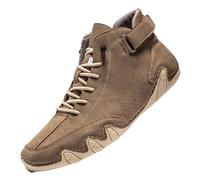 High Top Leather Boots Mens Mens Hiking Boots Leather Waterproof Trekking Trainers Outdoor Camping Sneakers Durable Work Shoes Non Slip Walking Trainers With Touch Fastening High Rise Boot