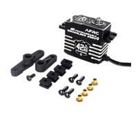 High Torque 42KG IP67 Waterproof Programmable Brushless Servo Aluminum Heatsink Case for Traxxas 1/5 1/8 1/10 RC Car Boat Robot (Black)