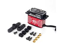 High Torque 42KG IP67 Waterproof Programmable Brushless Servo Aluminum Heatsink Case for Traxxas 1/5 1/8 1/10 RC Car Boat Robot (Red)