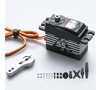 High Torque 55KG Brushless Servo Motor, Programmable Digital Metal Gear Servo, 4.8V-8.4V Operating Voltage, IP67 Waterproof for RC Crawler Aircraft Robotics