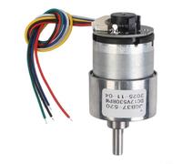 High Torque DC Gear Motor 12V JGB37-520 with Encoder for Robotics - Metal Gears 25kgcm Smart Lock Automation DIY Project Silver 37mm(12V530)