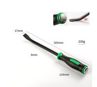 High-Toughness Straight Crowbar - CR-V Steel Wrecking Bar with Non-Slip Rubber-Grip Handle for Tire Removal & Demolition Tasks (12-inch)