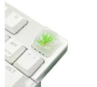 High transparency resin key cap for mechanical keyboard featuring elegant pine flower design