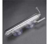 High Transparent Crystal Glass Aquarium Bubble Counter with Suction Cup for Fish Tank CO2 Monitoring, Clear 15x4.5x2.5cm 2 Pack