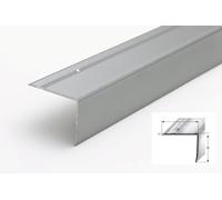 High Tread & Riser Stair Nosing Anti-Slip Aluminium Trim 1M - 30Mm 40Mm 50Mm 69Mm Width Edge Step Cover Silver Finish TMW Profiles SN (SN 339 55X69)