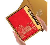 High-value National Tide A5 Notebook Gift Box Set 2026 To Send Students Souvenirs National Style Soft Leather Notebook