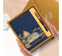 High-value National Tides A5 Notebook Gift Box Set 2026 To Send Students Souvenirs National Style Soft Leather Notebook