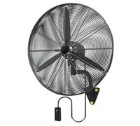 High-Velocity Wall Fan, 3-Speed, Adjustable Tilt & Oscillation,Black,Diameter 27in/2.2ftx31in/2.5ft