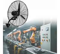 High Velocity Wall Mount Fan, 3-Speed Metal Fan With Oscillation, Adjustable Tilt, Powerful Airflow For Workshop, Garage, Patios, Residential, Commercial And Industrial(75CM)