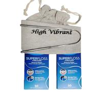 Oral Superfloss 50 Pre-Cut Strands, Pack of 2 Dental Floss Ideal for Braces, Bridges and Wide Spaces 100 Strands in Total