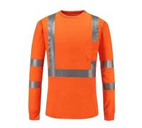 High Vis Shirts Long Sleeve Shirts for Men Construction Work Breathable Workwear T-Shirt Management Shirt for Labor