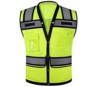 High vis vests,reflective jacket,Breathable reflex suit, Oxford cloth safety vest reflex grid high visibility work clothes Construction Vest(Large)(XL)